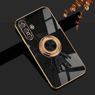 For vivo X60 6D Plating Astronaut Ring Kickstand Phone Case(Black)