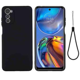 For Motorola Moto G22/ E32s 4G Pure Color Liquid Silicone Shockproof Full Coverage Phone Case(Black)