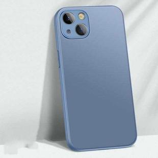 For iPhone 14 Plus AG Matte Glass + Liquid Silicone Skin Feel Case (Lavender Blue)