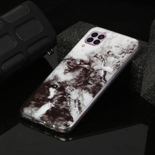 For Huawei P40 lite Marble Pattern Soft TPU Protective Case(Black White)