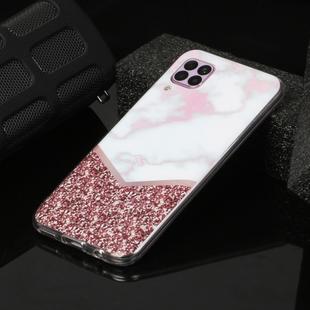For Huawei P40 lite Marble Pattern Soft TPU Protective Case(Colorblock)