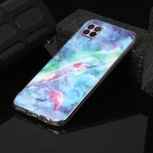 For Huawei P40 lite Marble Pattern Soft TPU Protective Case(Blue)