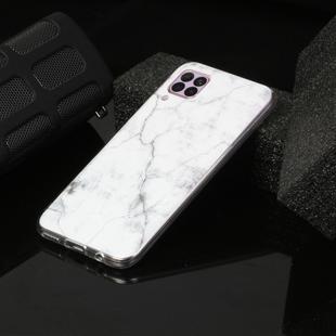For Huawei P40 lite Marble Pattern Soft TPU Protective Case(White)