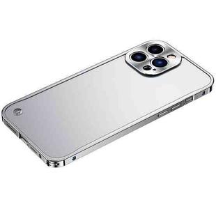 For iPhone 14 Pro Metal Frame Frosted PC Shockproof Phone Case(Silver)