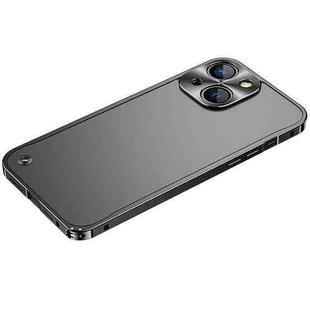 For iPhone 14 Plus Metal Frame Frosted PC Shockproof Phone Case (Black)