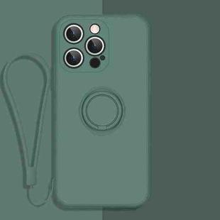 For iPhone 14 Pro All-inclusive Liquid Silicone Phone Protective Case(Dark Night Green)