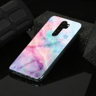 For Xiaomi Redmi Note 8 Pro Marble Pattern Soft TPU Protective Case(Pink Green)