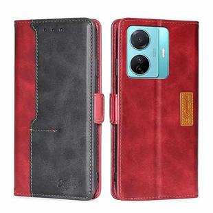 For vivo S15E 5G/T1 Snapdragon 778G Contrast Color Side Buckle Leather Phone Case(Red + Black)