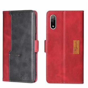 For Sony Xperia ACE II Contrast Color Side Buckle Leather Phone Case(Red + Black)