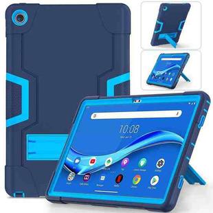 For Lenovo Tab M10 Plus 10.6 3rd Gen 2022 Contrast Color Robot Shockproof Silicone + PC Tablet Case(Navy Blue)