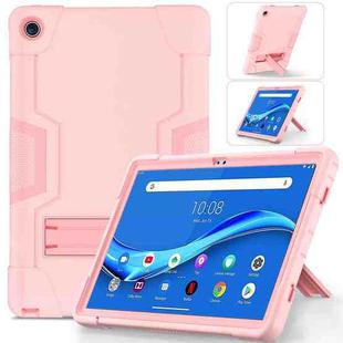 For Lenovo Tab M10 Plus 10.6 3rd Gen 2022 Contrast Color Robot Shockproof Silicone + PC Tablet Case(Pink)