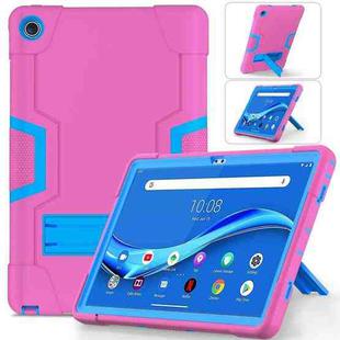 For Lenovo Tab M10 Plus 10.6 3rd Gen 2022 Contrast Color Robot Shockproof Silicone + PC Tablet Case(Rose Red Blue)