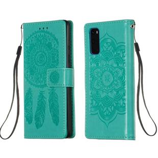 For Galaxy S20 Dream Catcher Printing Horizontal Flip Leather Case with Holder & Card Slots & Wallet & Lanyard(Green)