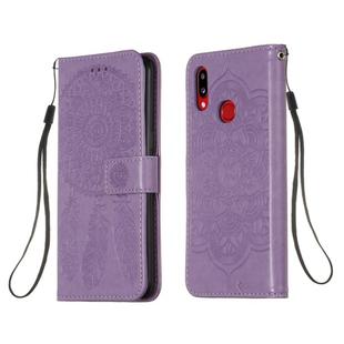 For Galaxy A10s Dream Catcher Printing Horizontal Flip Leather Case with Holder & Card Slots & Wallet & Lanyard(Purple)