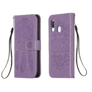 For Galaxy A20e Dream Catcher Printing Horizontal Flip Leather Case with Holder & Card Slots & Wallet & Lanyard(Purple)