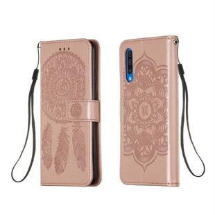 For Galaxy A50 Dream Catcher Printing Horizontal Flip Leather Case with Holder & Card Slots & Wallet & Lanyard(Rose Gold)