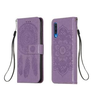 For Galaxy A50 Dream Catcher Printing Horizontal Flip Leather Case with Holder & Card Slots & Wallet & Lanyard(Purple)