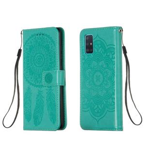 For Galaxy A51 Dream Catcher Printing Horizontal Flip Leather Case with Holder & Card Slots & Wallet & Lanyard(Green)
