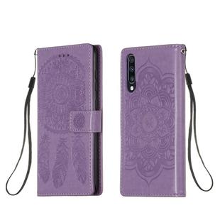 For Galaxy A70 Dream Catcher Printing Horizontal Flip Leather Case with Holder & Card Slots & Wallet & Lanyard(Purple)