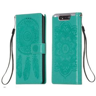 For Galaxy A80 Dream Catcher Printing Horizontal Flip Leather Case with Holder & Card Slots & Wallet & Lanyard(Green)