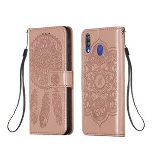 For Galaxy M20 Dream Catcher Printing Horizontal Flip Leather Case with Holder & Card Slots & Wallet & Lanyard(Rose Gold)