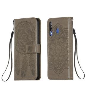 For Galaxy M30 Dream Catcher Printing Horizontal Flip Leather Case with Holder & Card Slots & Wallet & Lanyard(Grey)