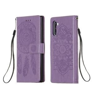 For Galaxy Note 10 Dream Catcher Printing Horizontal Flip Leather Case with Holder & Card Slots & Wallet & Lanyard(Purple)