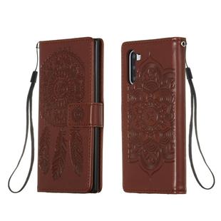For Galaxy Note 10 Dream Catcher Printing Horizontal Flip Leather Case with Holder & Card Slots & Wallet & Lanyard(Brown)