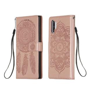 For Galaxy Note 10 Plus Dream Catcher Printing Horizontal Flip Leather Case with Holder & Card Slots & Wallet & Lanyard(Rose Gold)