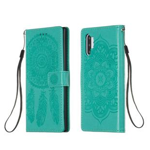 For Galaxy Note 10 Plus Dream Catcher Printing Horizontal Flip Leather Case with Holder & Card Slots & Wallet & Lanyard(Green)