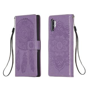 For Galaxy Note 10 Plus Dream Catcher Printing Horizontal Flip Leather Case with Holder & Card Slots & Wallet & Lanyard(Purple)