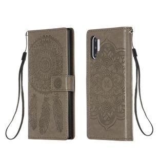 For Galaxy Note 10 Plus Dream Catcher Printing Horizontal Flip Leather Case with Holder & Card Slots & Wallet & Lanyard(Grey)