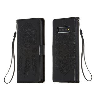 For Galaxy S10 Dream Catcher Printing Horizontal Flip Leather Case with Holder & Card Slots & Wallet & Lanyard(Black)