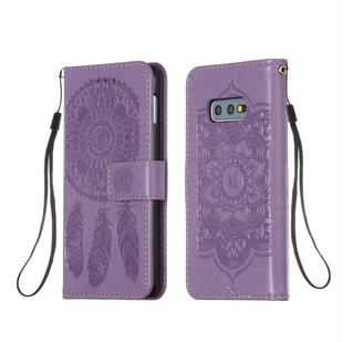 For Galaxy S10e Dream Catcher Printing Horizontal Flip Leather Case with Holder & Card Slots & Wallet & Lanyard(Purple)