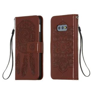 For Galaxy S10e Dream Catcher Printing Horizontal Flip Leather Case with Holder & Card Slots & Wallet & Lanyard(Brown)