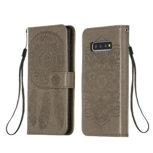 For Galaxy S10 Plus Dream Catcher Printing Horizontal Flip Leather Case with Holder & Card Slots & Wallet & Lanyard(Grey)