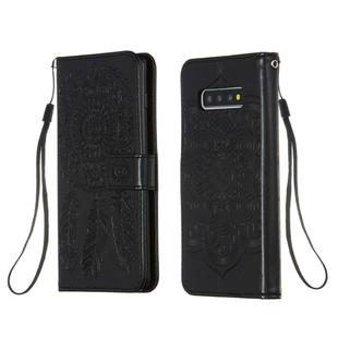 For Galaxy S10 Plus Dream Catcher Printing Horizontal Flip Leather Case with Holder & Card Slots & Wallet & Lanyard(Black)