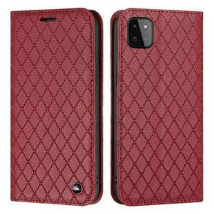 For Samsung Galaxy A22 5G S11 RFID Diamond Lattice Flip Leather Phone Case(Red)