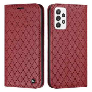 For Samsung Galaxy A23 S11 RFID Diamond Lattice Flip Leather Phone Case(Red)
