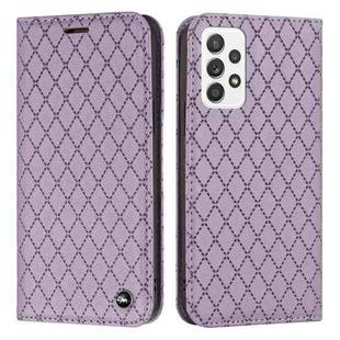 For Samsung Galaxy A23 S11 RFID Diamond Lattice Flip Leather Phone Case(Purple)