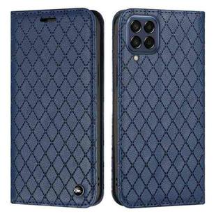 For Samsung Galaxy M33 5G S11 RFID Diamond Lattice Flip Leather Phone Case(Blue)