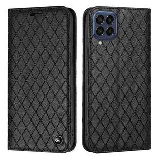 For Samsung Galaxy M53 5G S11 RFID Diamond Lattice Flip Leather Phone Case(Black)