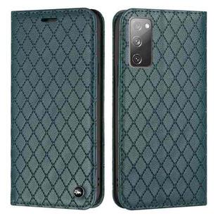 For Samsung Galaxy S20 FE / S20 FE 2022 S11 RFID Diamond Lattice Flip Leather Phone Case(Green)