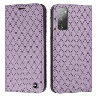 For Samsung Galaxy S20 FE / S20 FE 2022 S11 RFID Diamond Lattice Flip Leather Phone Case(Purple)