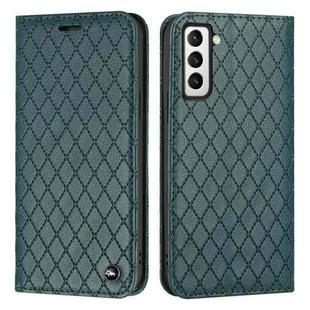 For Samsung Galaxy S21 Plus 5G S11 RFID Diamond Lattice Flip Leather Phone Case(Green)