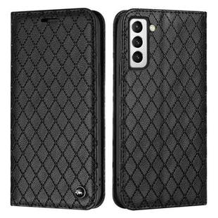For Samsung Galaxy S22 5G S11 RFID Diamond Lattice Flip Leather Phone Case(Black)