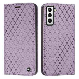 For Samsung Galaxy S22 5G S11 RFID Diamond Lattice Flip Leather Phone Case(Purple)