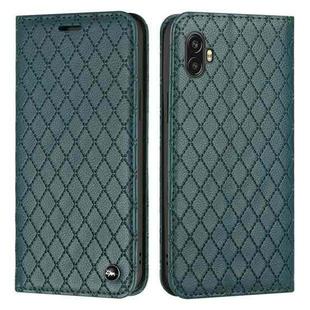 For Samsung Galaxy Xcover6 Pro S11 RFID Diamond Lattice Flip Leather Phone Case(Green)