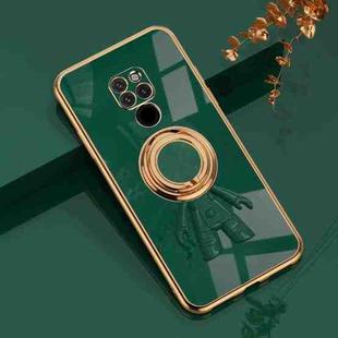 For Huawei Mate 20 6D Plating Astronaut Ring Kickstand Phone Case(Night Green)