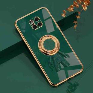 For Huawei Mate 20 Pro 6D Plating Astronaut Ring Kickstand Phone Case(Night Green)
